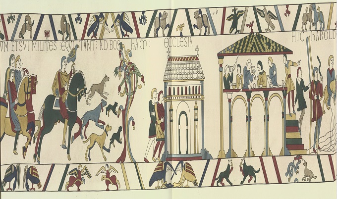 a scene from the Bayeux Tapestry